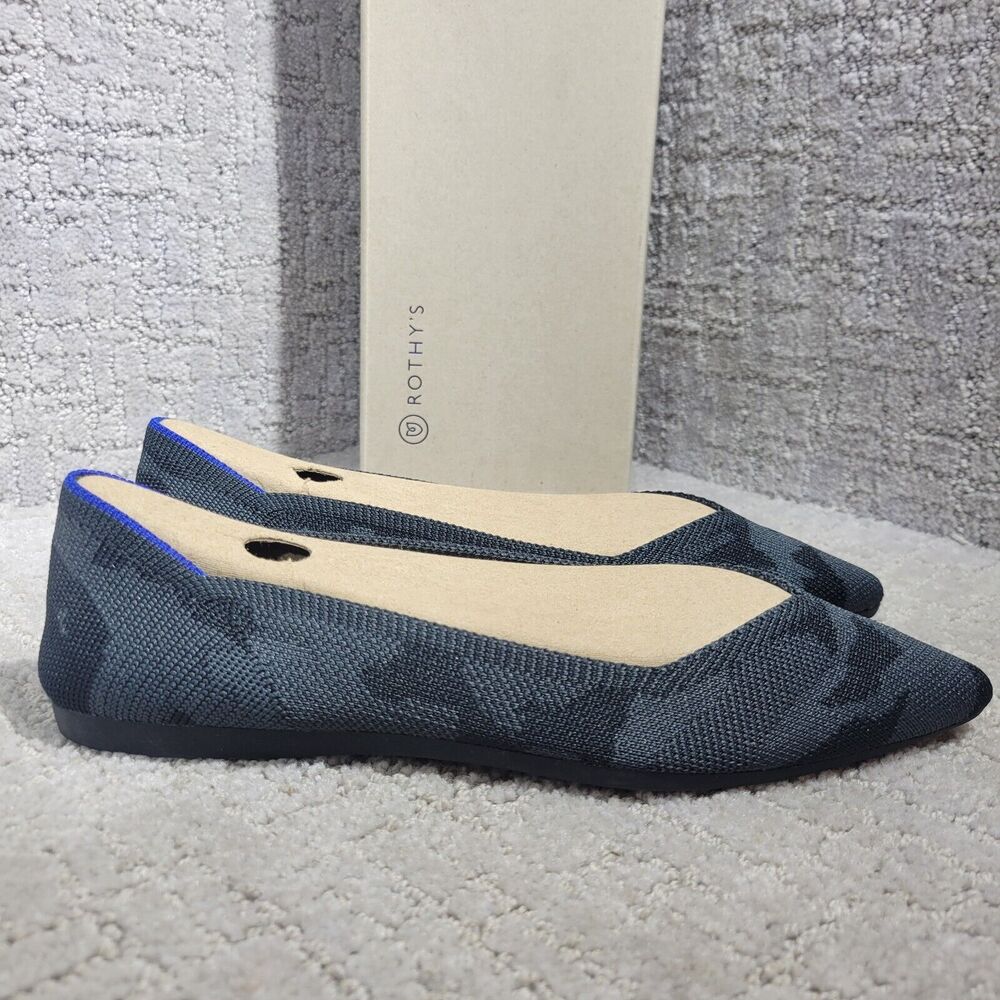 Rothy’s The Point Women's Size 6 US Grey Camo Pointed Toe Slip on Flat Shoes - Picture 5 of 16
